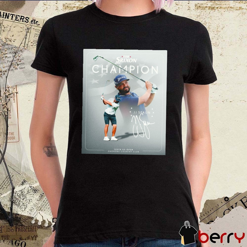 Poster J.J. Spaun Team Srixon Champion Oakmont Country Club 125th US Open Signature t-shirt