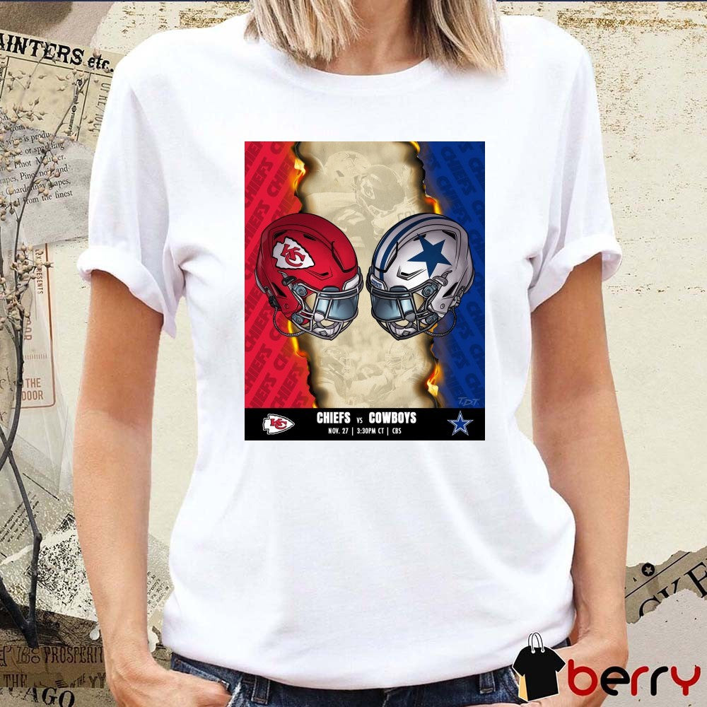 Poster Kansas City Chiefs Vs Dallas Cowboys NFL Game November 27, 2025 Happy Thanksgiving t-shirt