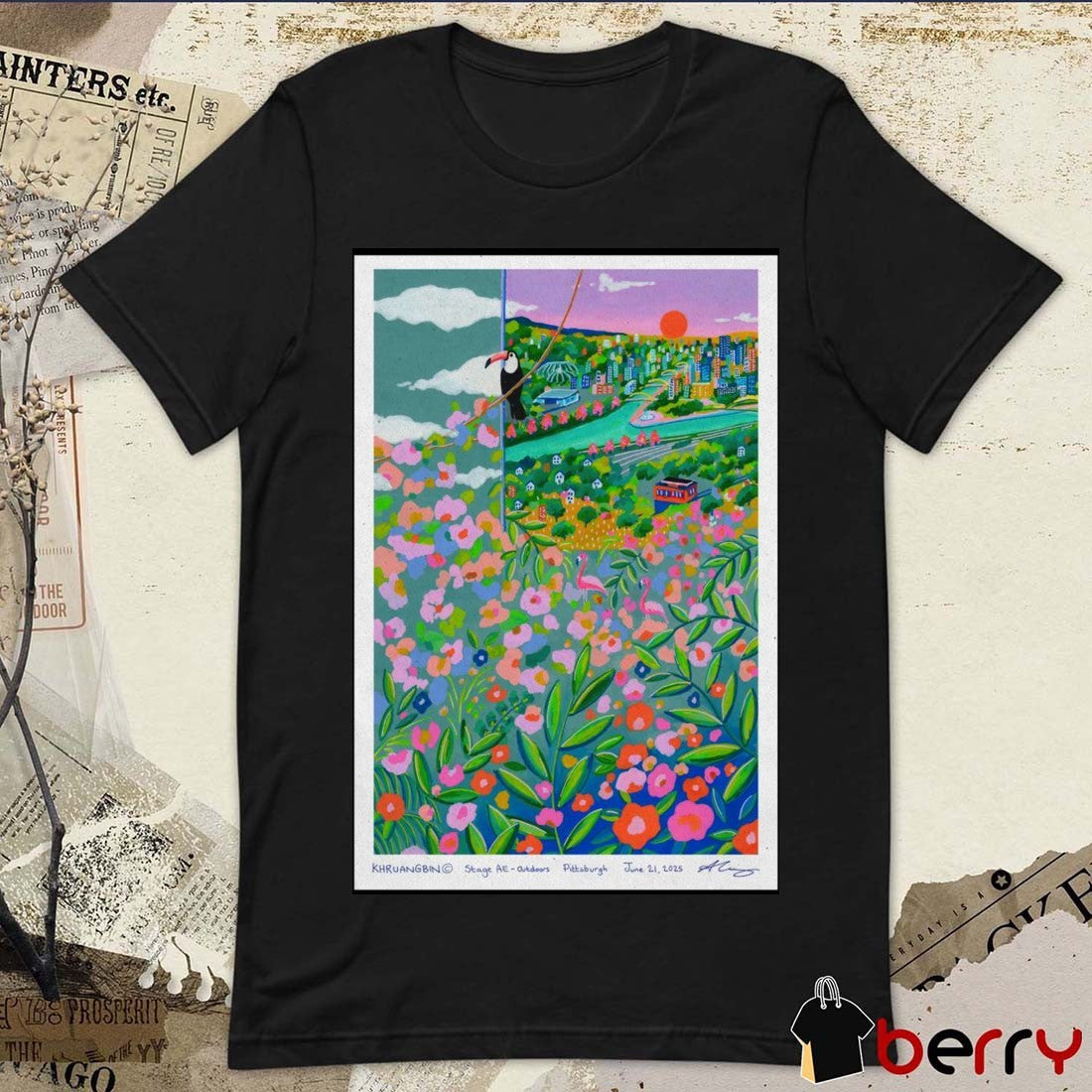 Poster Khruangbin Tour June 21 2025 Pittsburgh PA Stage AE Outdoors t-shirt