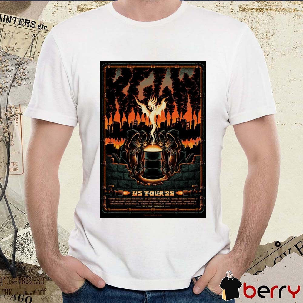 Poster King Gizzard And The Lizard Wizard US Tour 2025 Field Of Vision Buena Vista CO t-shirt