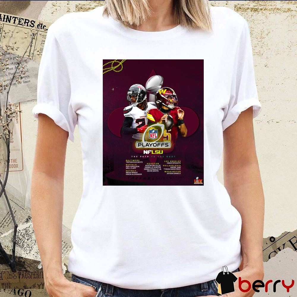 Poster LSU Tigers Football NFL Playoffs The Path To The Boot Baltimore Tre’davious White Buffalo Reid Ferguson Will Clapp t-shirt