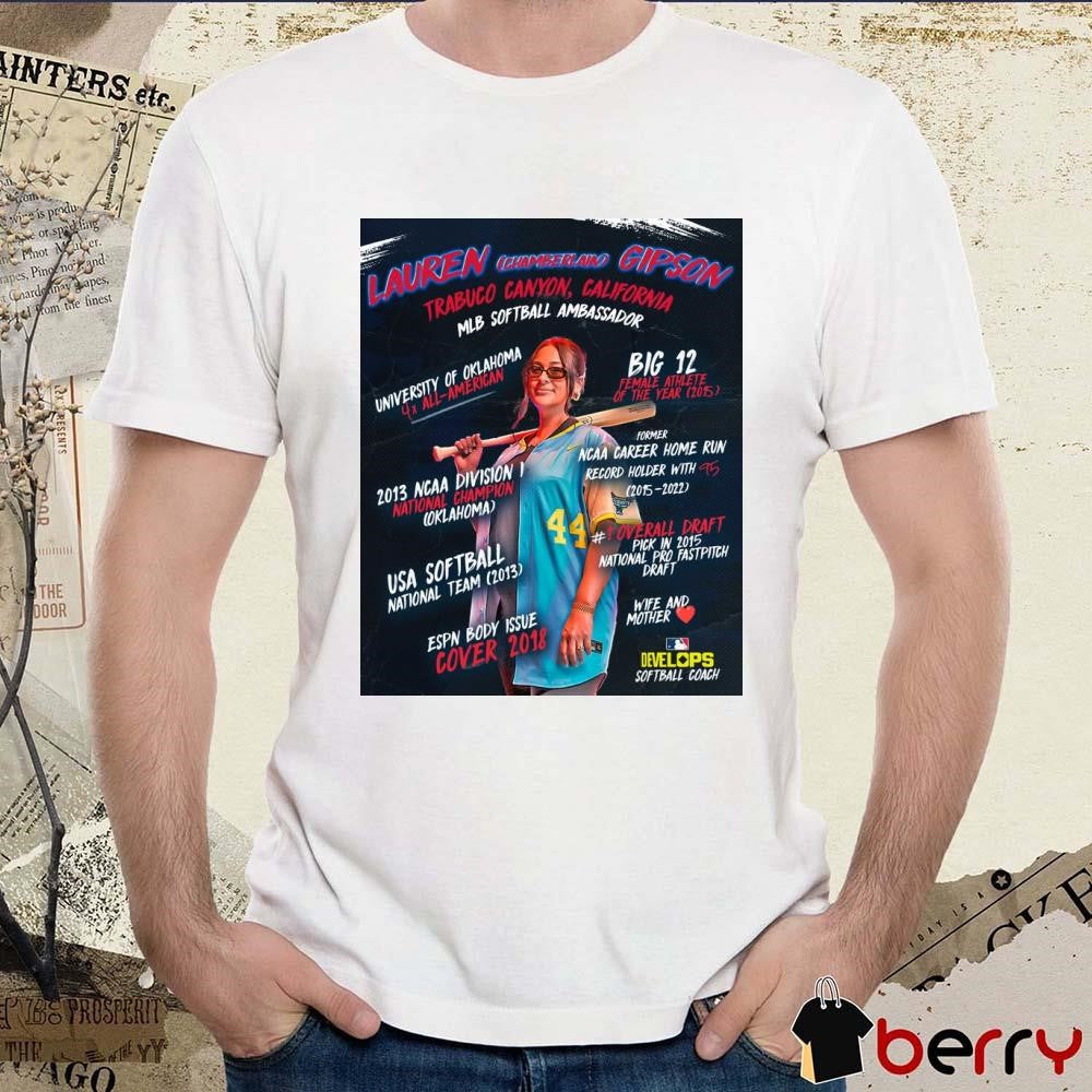 Poster Lauren Gipson Trabuco Canyon California MLB Softball Ambassador Big 12 Female Athlete Of The Year 2015ESPN Body Issue Cover 2018 t-shirt