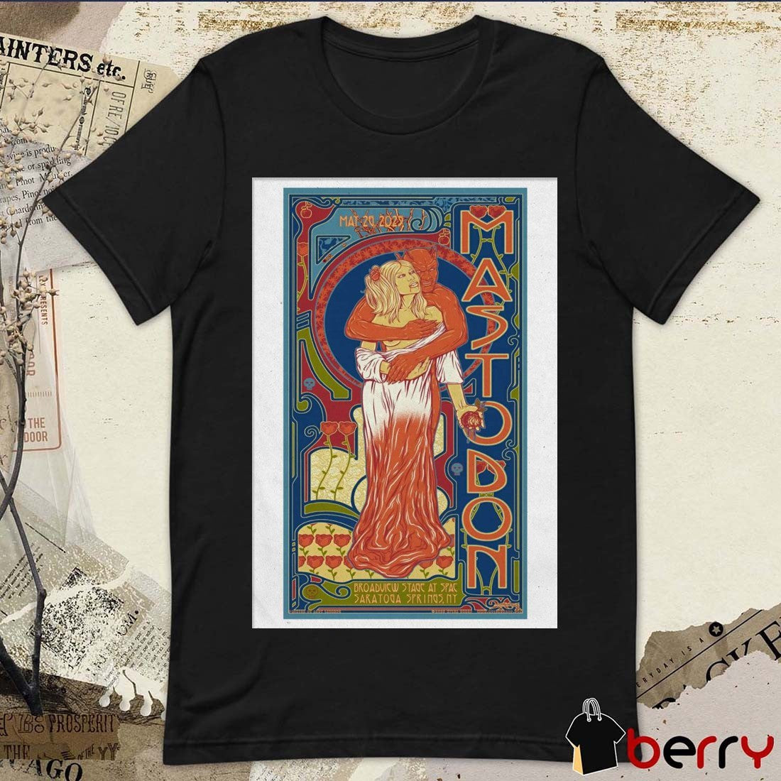 Poster Mastodon May 26 2025 Broadwick Stage At Spac Saratoga Springs NY t-shirt