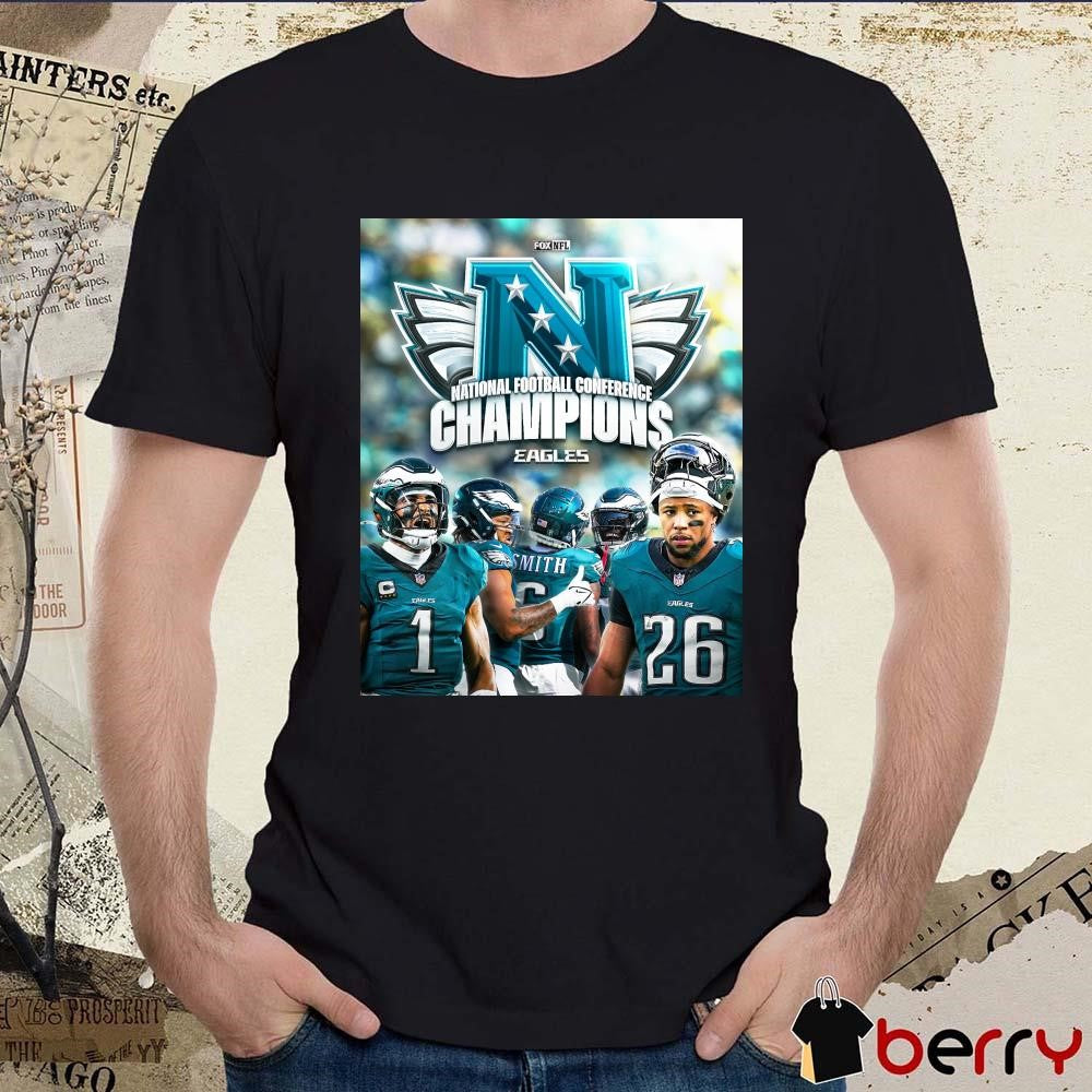 Poster NFL On Fox The Philadelphia Eagles Are National Football Conference Champions Flyeaglesfly t-shirt