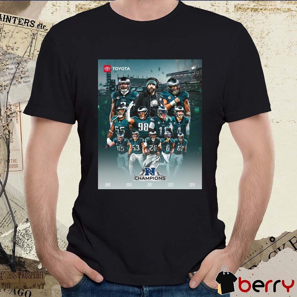Poster NFL Philadelphia Eagles win Washington Commanders Took Command Of The NFC 1980 – 2024 t-shirt