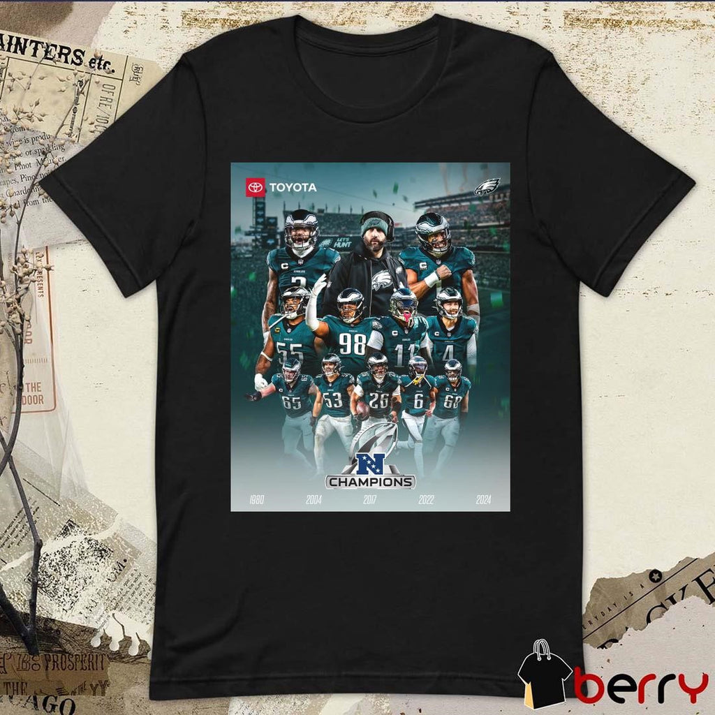 Poster NFL Philadelphia Eagles win Washington Commanders Took Command Of The NFC 1980 – 2024 t-shirt