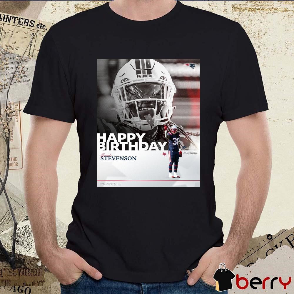 Poster New England Patriots Football Happy Birthday Rhamondre Stevenson It’s Mondre’s Bday t-shirt