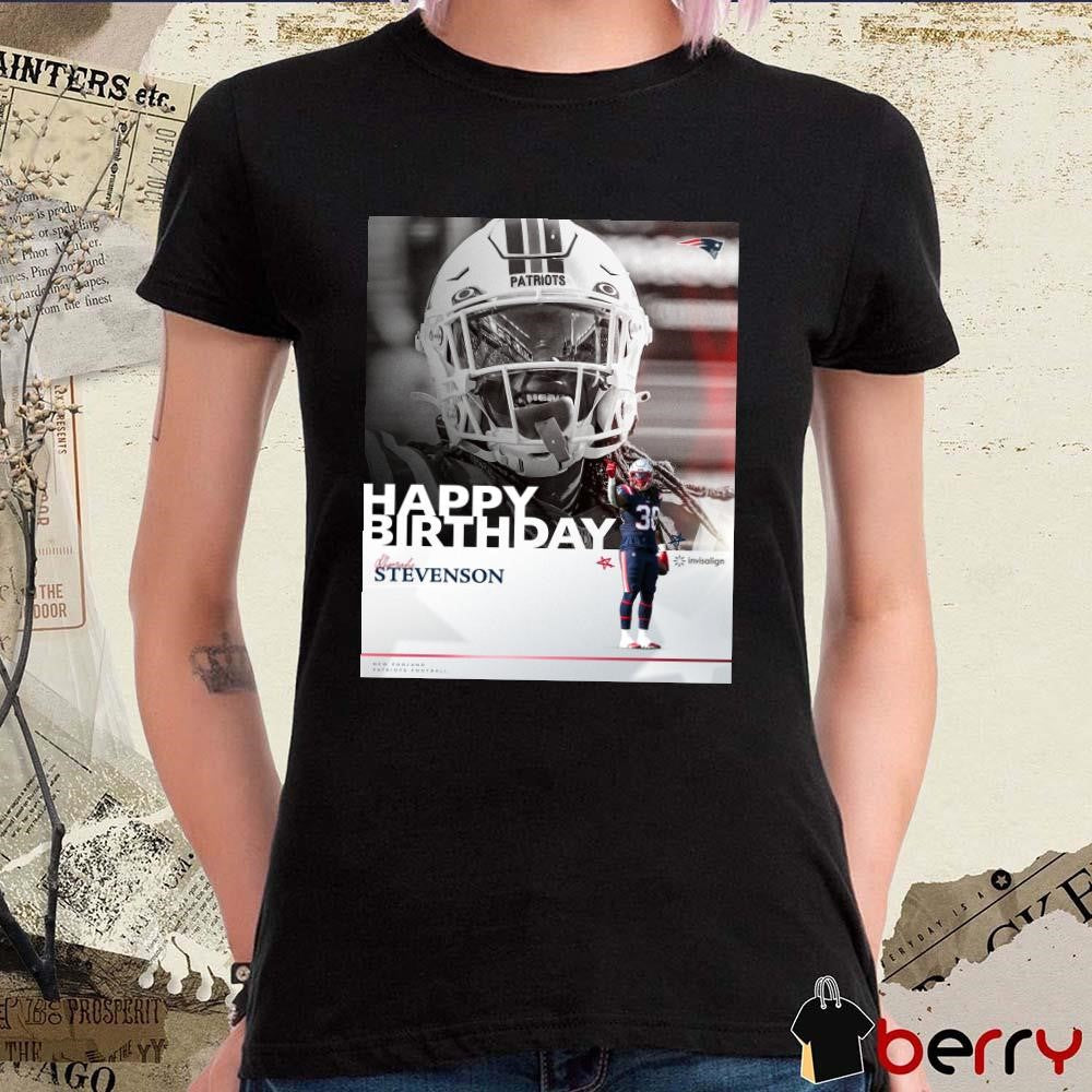 Poster New England Patriots Football Happy Birthday Rhamondre Stevenson It’s Mondre’s Bday t-shirt