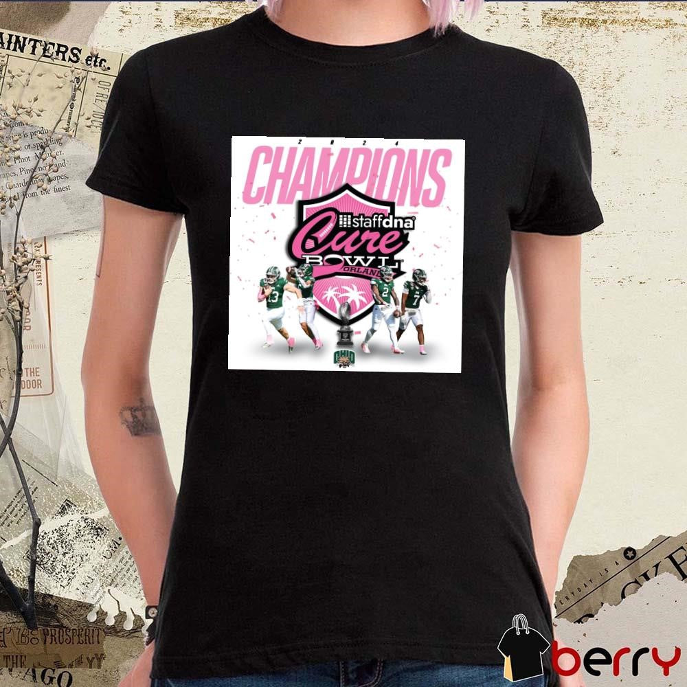 Poster Ohio Bobcats Football 2024 Champions Staffdna Cure Bowl Orlando t-shirt