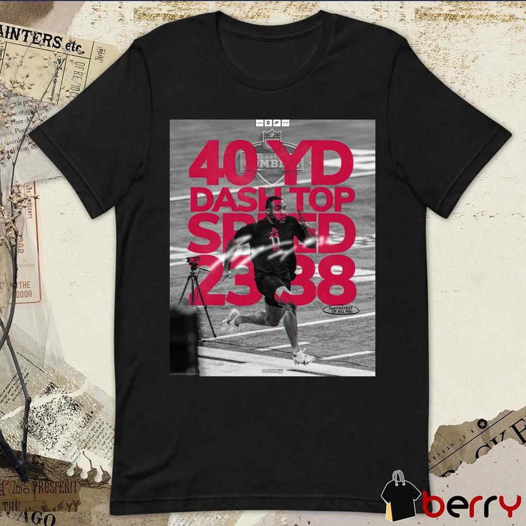 Poster Ohio State Football TreVeyon Henderson 40 Yd Dash Top Speed 23.38 Mph 2nd Fastest Of All Running Backs NFL Combine t-shirt