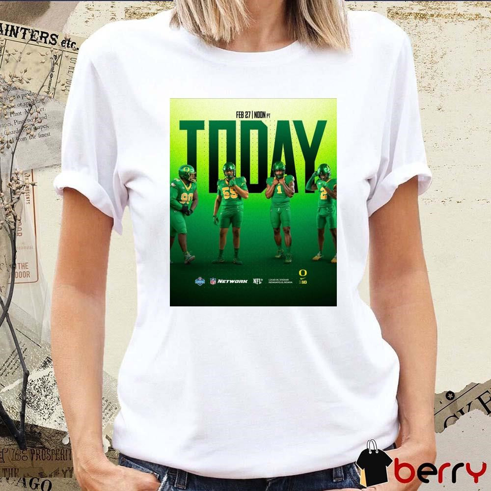 Poster Oregon Ducks Football Jamaree Caldwell Derrick Harmon Jeffrey Bassa Jordan Burch Today Feb 27 2025 NFL Scouting Combine t-shirt