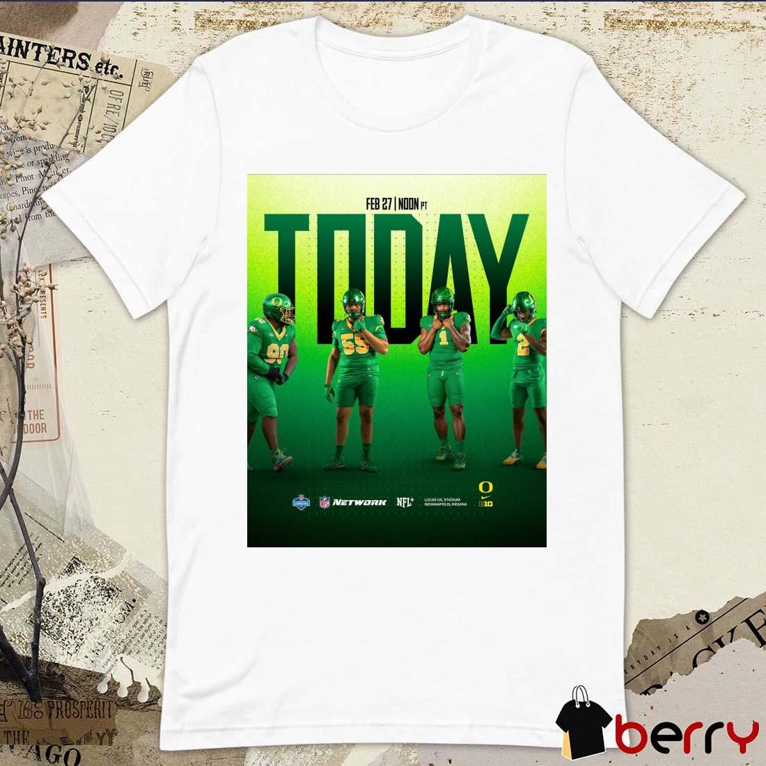 Poster Oregon Ducks Football Jamaree Caldwell Derrick Harmon Jeffrey Bassa Jordan Burch Today Feb 27 2025 NFL Scouting Combine t-shirt