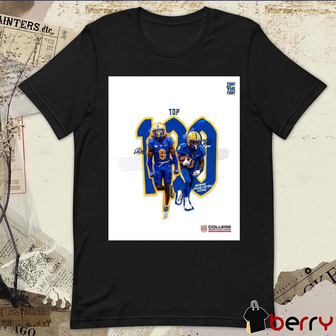 Poster Pitt Panthers Football Kyle Louis Vs Desmond Reid Top 100 Returning College Football Players 2025 t-shirt