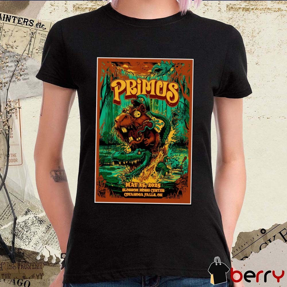 Poster Primus Blossom Music Center Cuyahoga Falls OH May 25 2025 Tour t-shirt