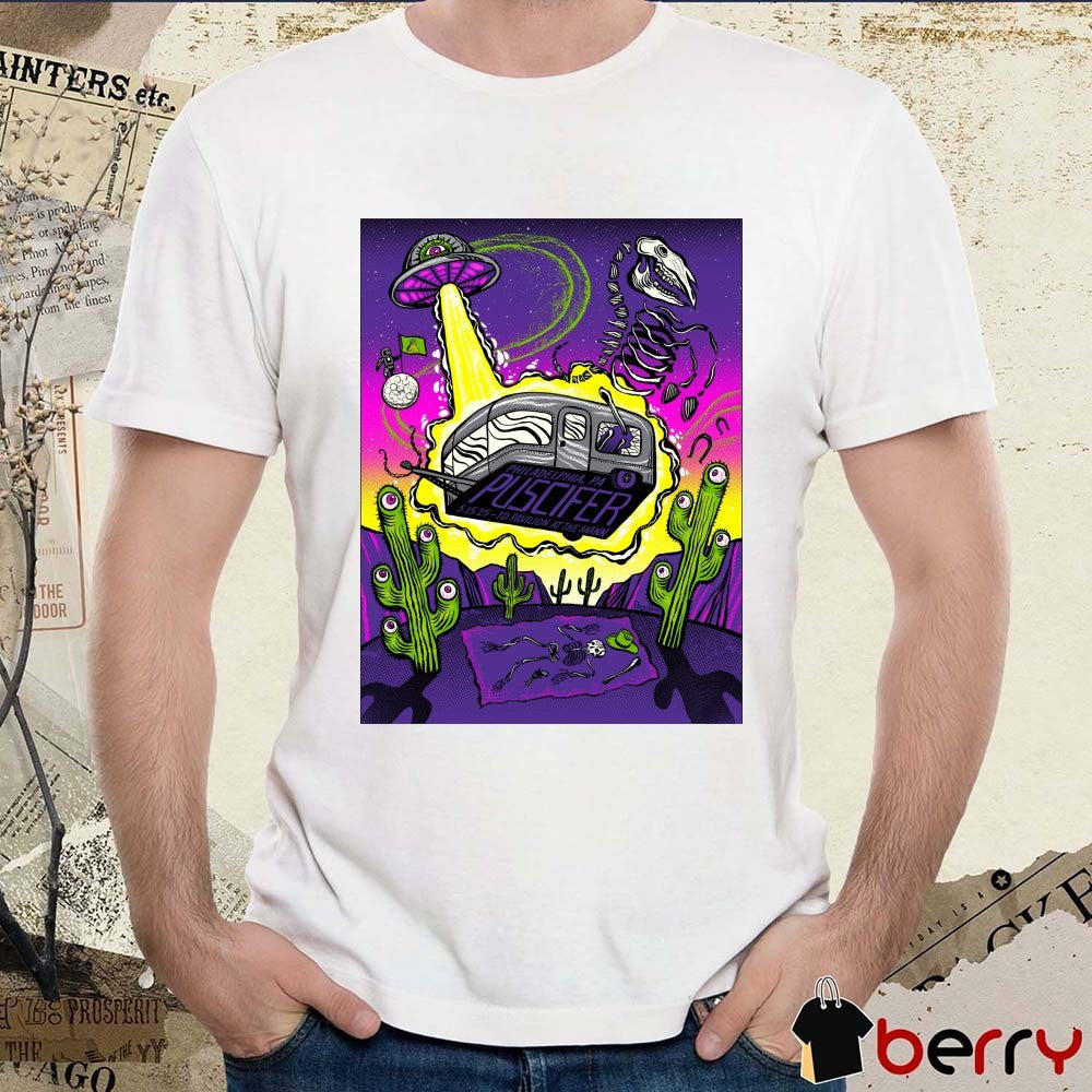 Poster Puscifer May 15 2025 TD Pavilion at the Mann Philadelphia PA t-shirt
