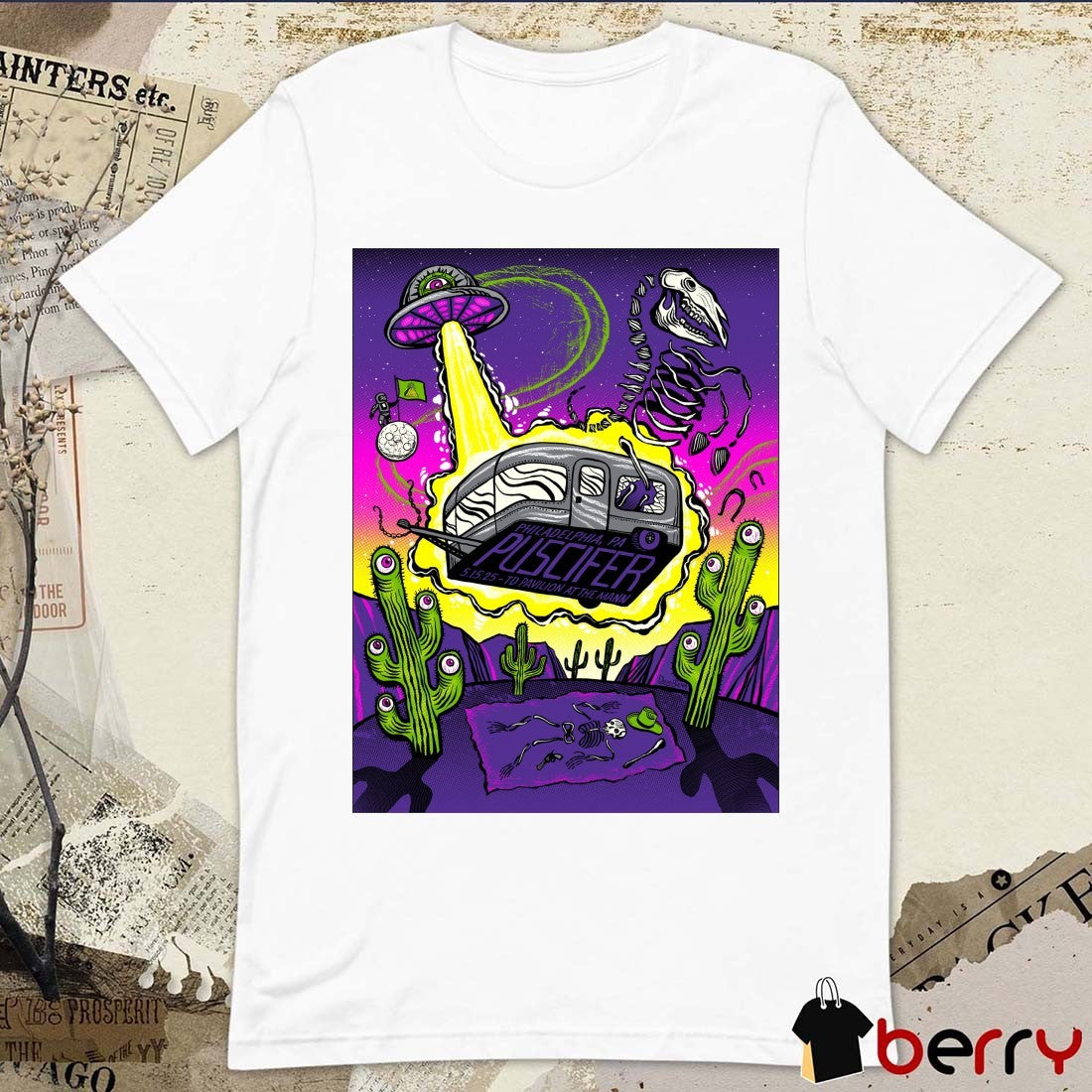 Poster Puscifer May 15 2025 TD Pavilion at the Mann Philadelphia PA t-shirt