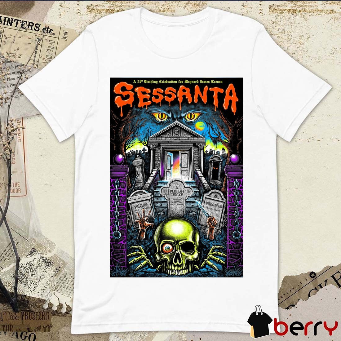 Poster Sessanta With Primus A Perfect Circle Puscifer May 11 2025 Veterans United Home Loans Amphitheater t-shirt