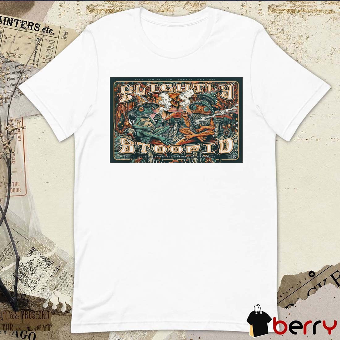 Poster Slightly Stoopid Step Into The Sun Summer Tour Charleston SC June 15 2025 Credit One Stadium t-shirt