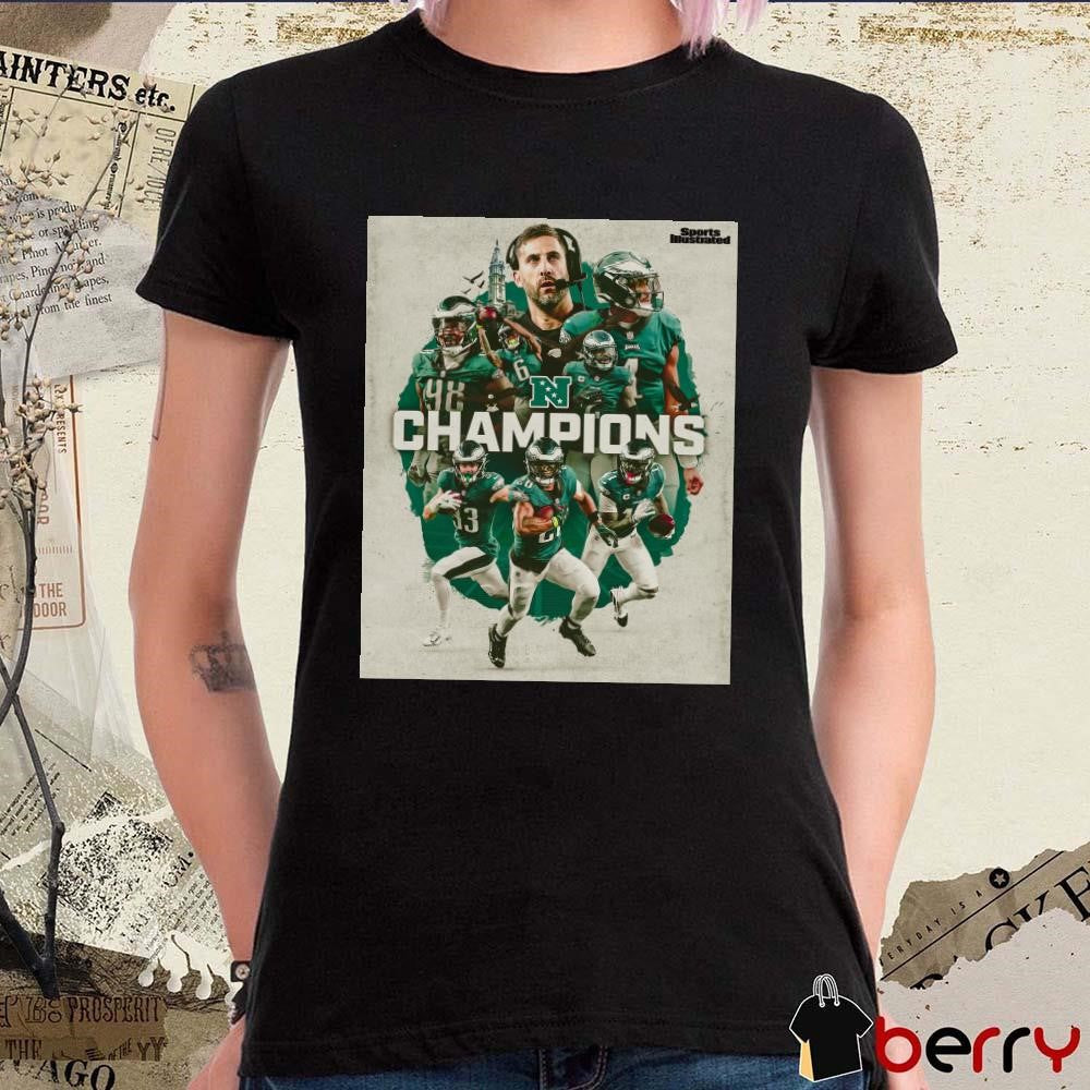 Poster Sports Illustrated National Football Conference Champipns The Philadelphia Eagles Are Super Bowl Bound t-shirt