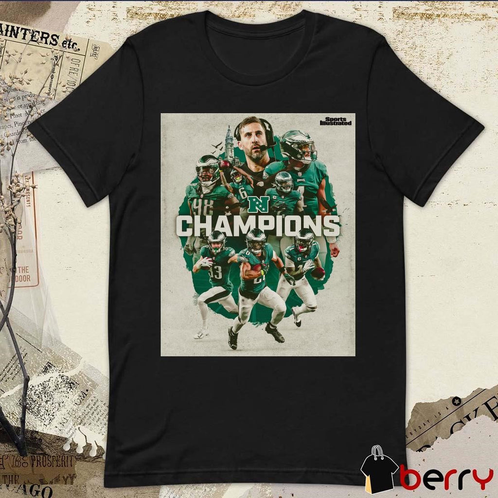 Poster Sports Illustrated National Football Conference Champipns The Philadelphia Eagles Are Super Bowl Bound t-shirt