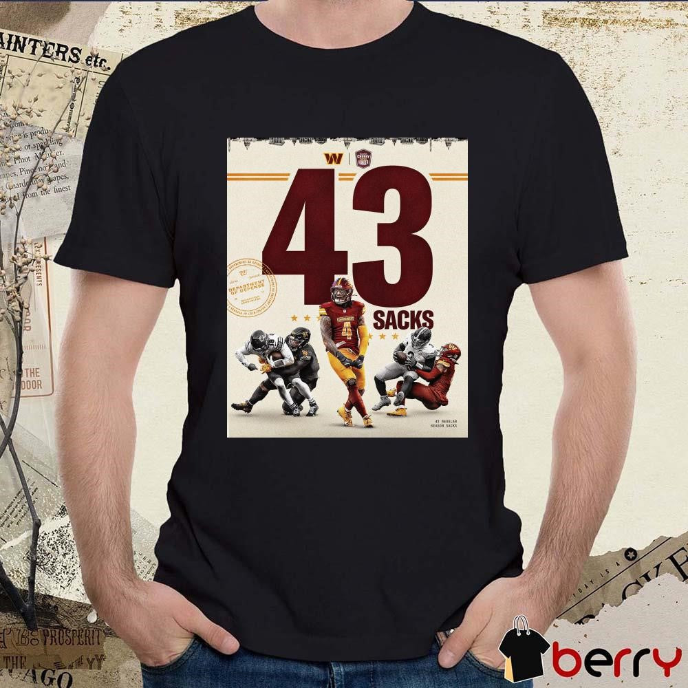 Poster Washington Commanders NFL 43 Regular Season Sacks Chunky Sacks Hunger Program t-shirt