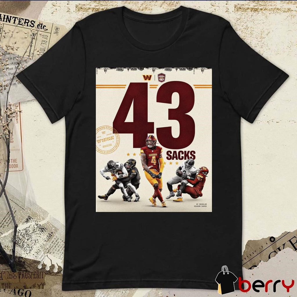 Poster Washington Commanders NFL 43 Regular Season Sacks Chunky Sacks Hunger Program t-shirt