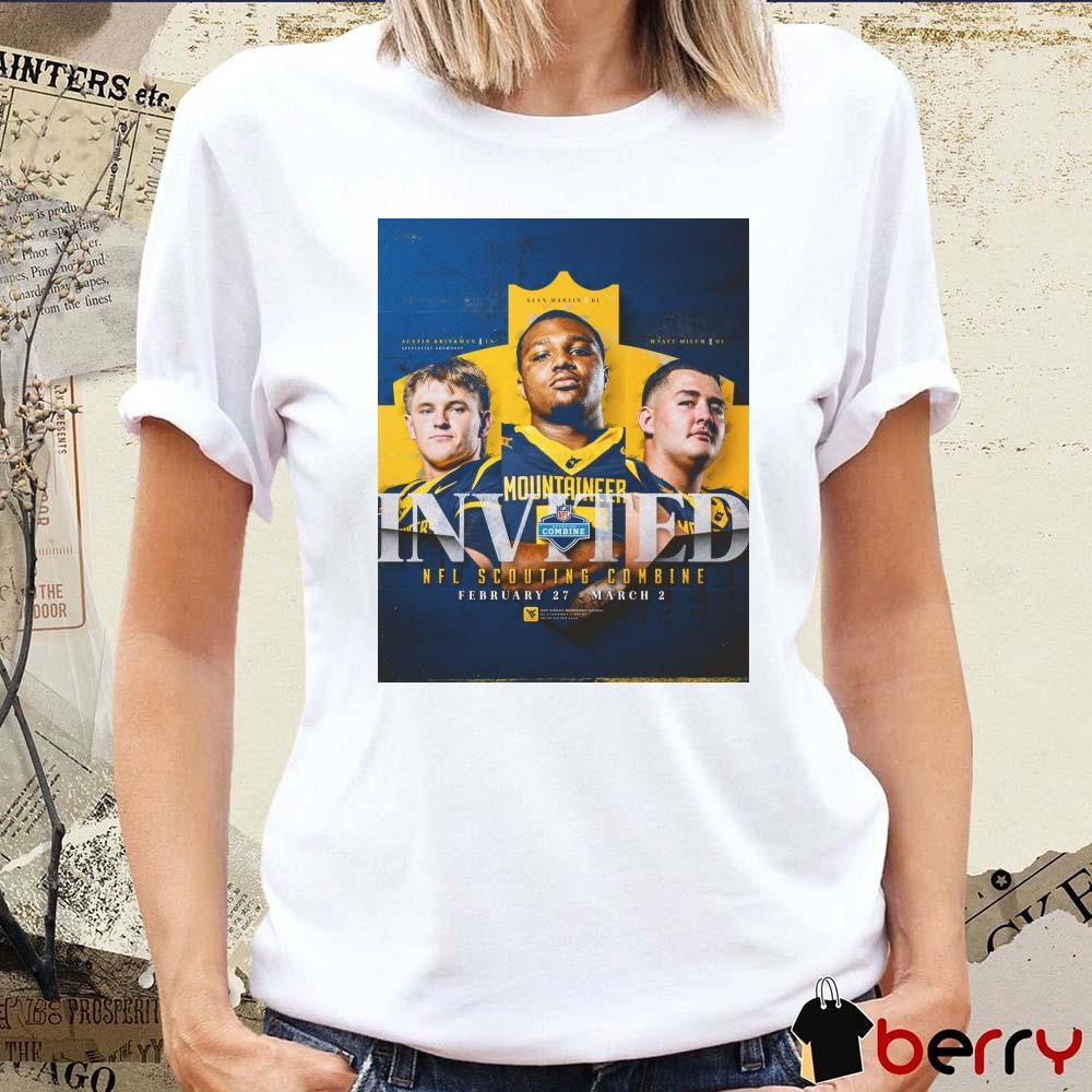 Poster West Virginia football Martin Brinkman Milum Invited 2025 NFL Scouting Combine Feb 27 – Mar 2 t-shirt
