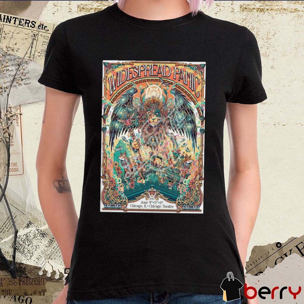 Poster Widespread Panic Chicago IL Chicago Theatre On June 4th-6th 2025 Tour t-shirt