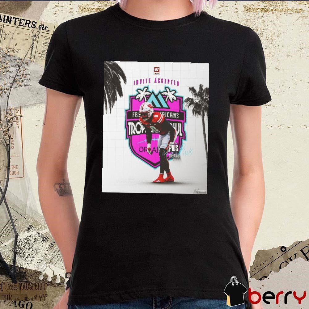 Poster Wisconsin Badgers John Pius Linebacker Invite Accepted 2025 Tropical Bowl Signature t-shirt