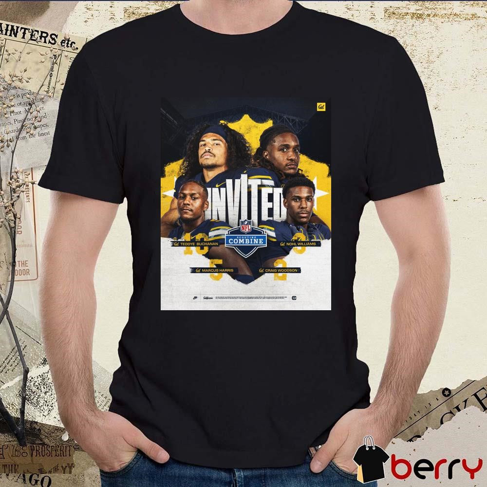Poster Woodson Harris Buchanan Williams California Golden Bears football Invited 2025 NFL Scouting Combine Lucas Oil Stadium t-shirt