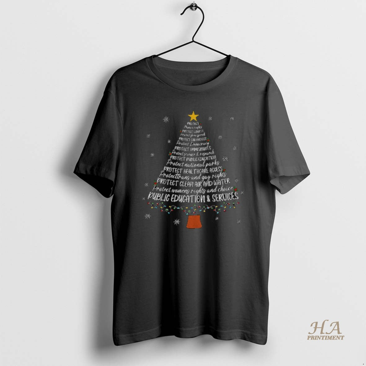 Official Protect Democracy Christmas Tree Anti Trump Democrat T-Shirts, Hoodie, Sweatshirt | InkNestWear.com
