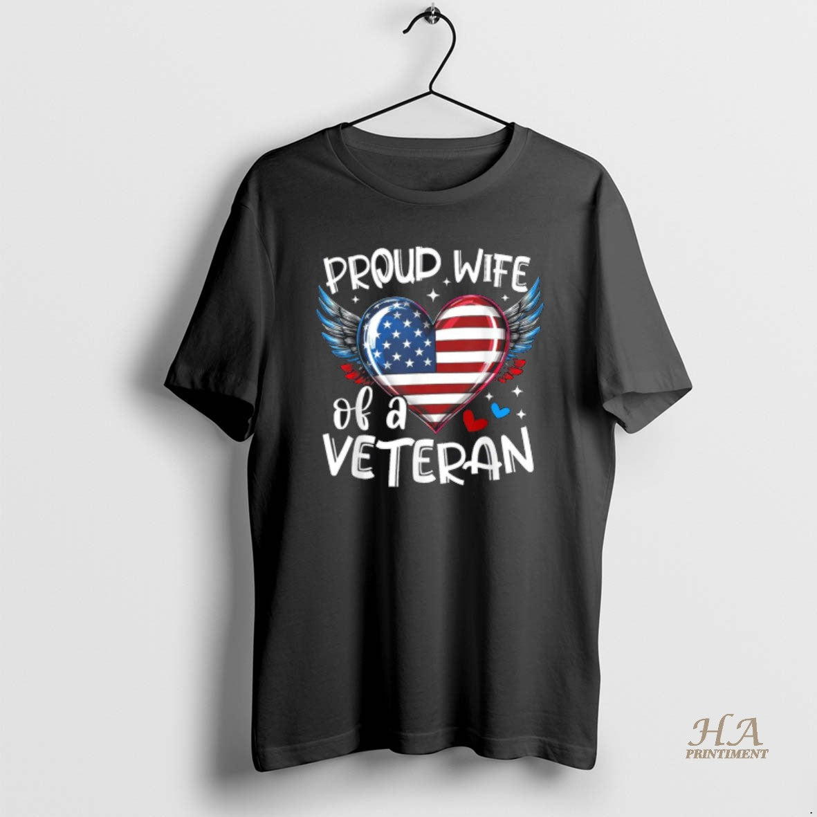 Official Proud Wife Of A Veteran American Flag Heart Veterans Day T-Shirts, Hoodie, Sweatshirt | InkNestWear.com