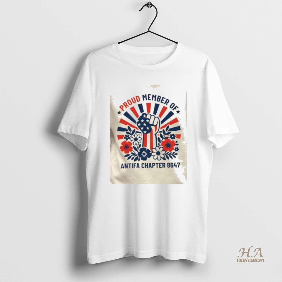 Official Proud Member Of Antifa Chapter 8647 Fist Floral Us Flag T-Shirts, Hoodie, Sweatshirt | InkNestWear.com