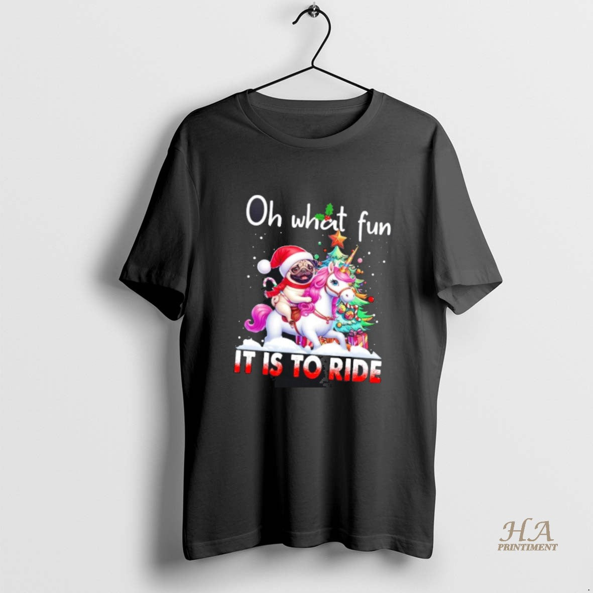 Official Pug Riding Unicorn Oh What Fun It Is To Ride Christmas T-Shirts, Hoodie, Sweatshirt | InkNestWear.com