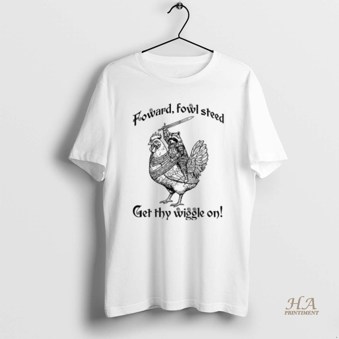 Official Raccoon Riding Cock Foward Fowl Steed Get Thy Wiggle On T-Shirts, Hoodie, Sweatshirt | InkNestWear.com