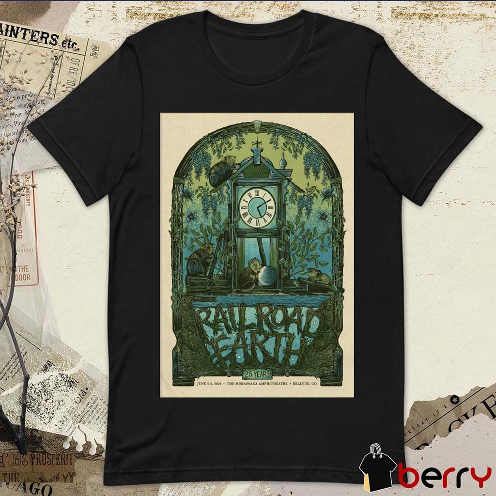 Railroad Earth June 5-6 2026 Mishawaka Amphitheatre in Bellvue CO Poster t-shirt