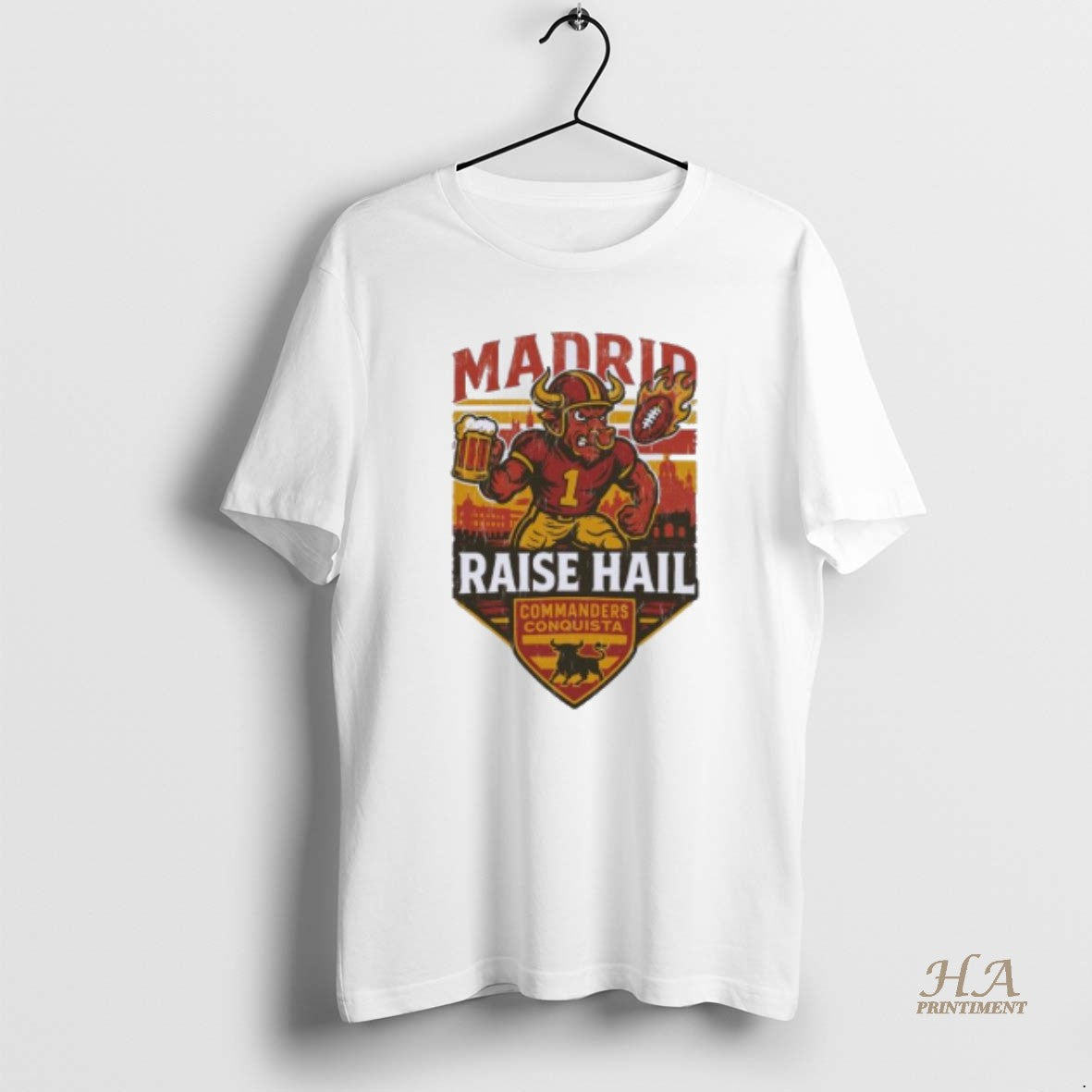 Official Raise Hail Commanders Conquista X Madrid 2025 Football T-Shirts, Hoodie, Sweatshirt | InkNestWear.com