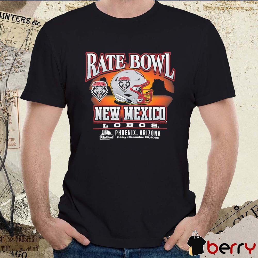 Rate Bowl 2025 University of New Mexico Lobos Sunset December 26 Helmet t-shirt