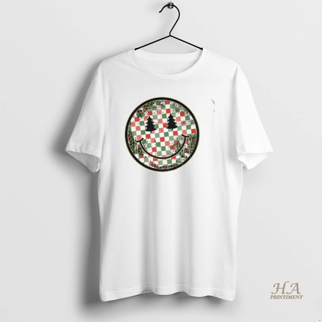 Official Retro Smiley Christmas Trendy Checkered Xmas Face T-Shirts, Hoodie, Sweatshirt | InkNestWear.com