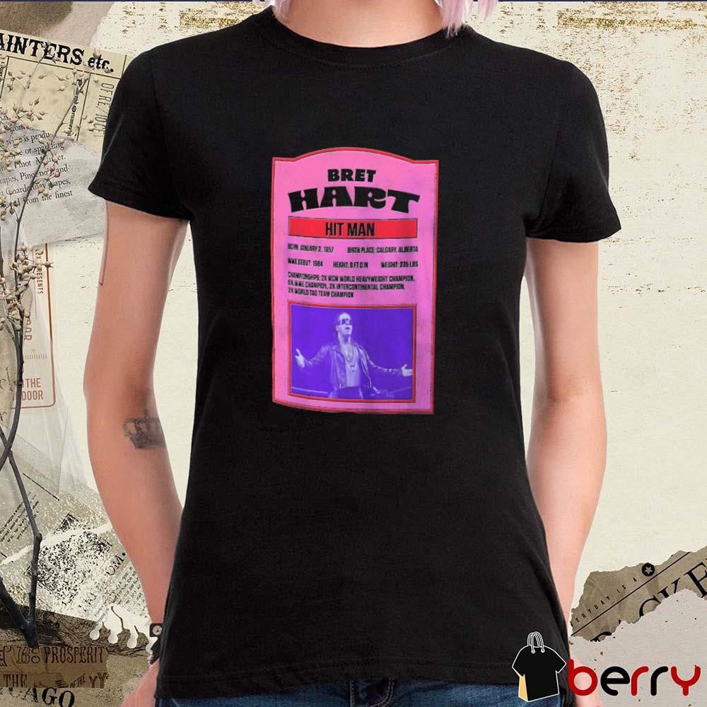 Ripple Junction Bret Hart Hitman Vintage Sports Card Born Jan 2 1957 WWE t-shirt
