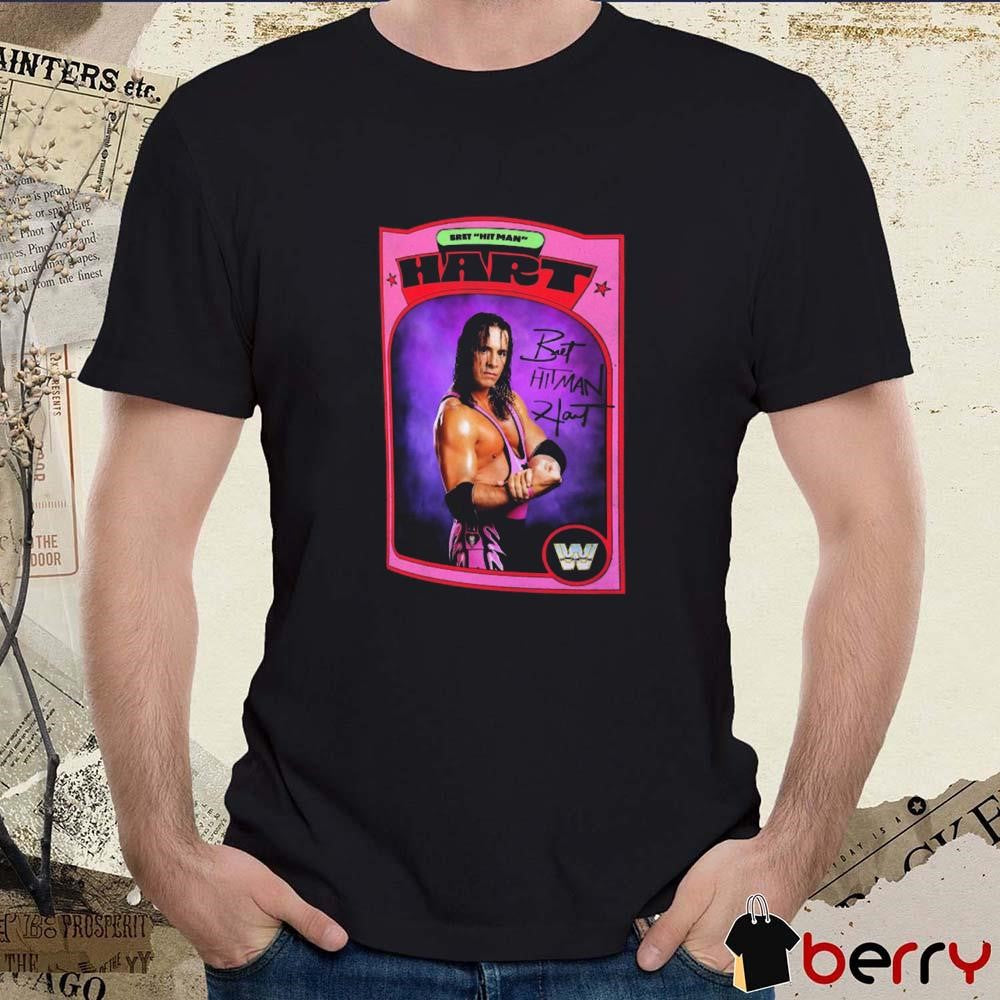 Ripple Junction Bret Hitman Hart Vintage Sports Card Signature WWE t-shirt