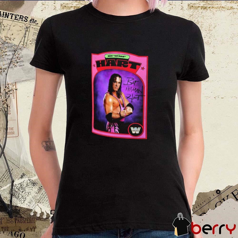 Ripple Junction Bret Hitman Hart Vintage Sports Card Signature WWE t-shirt