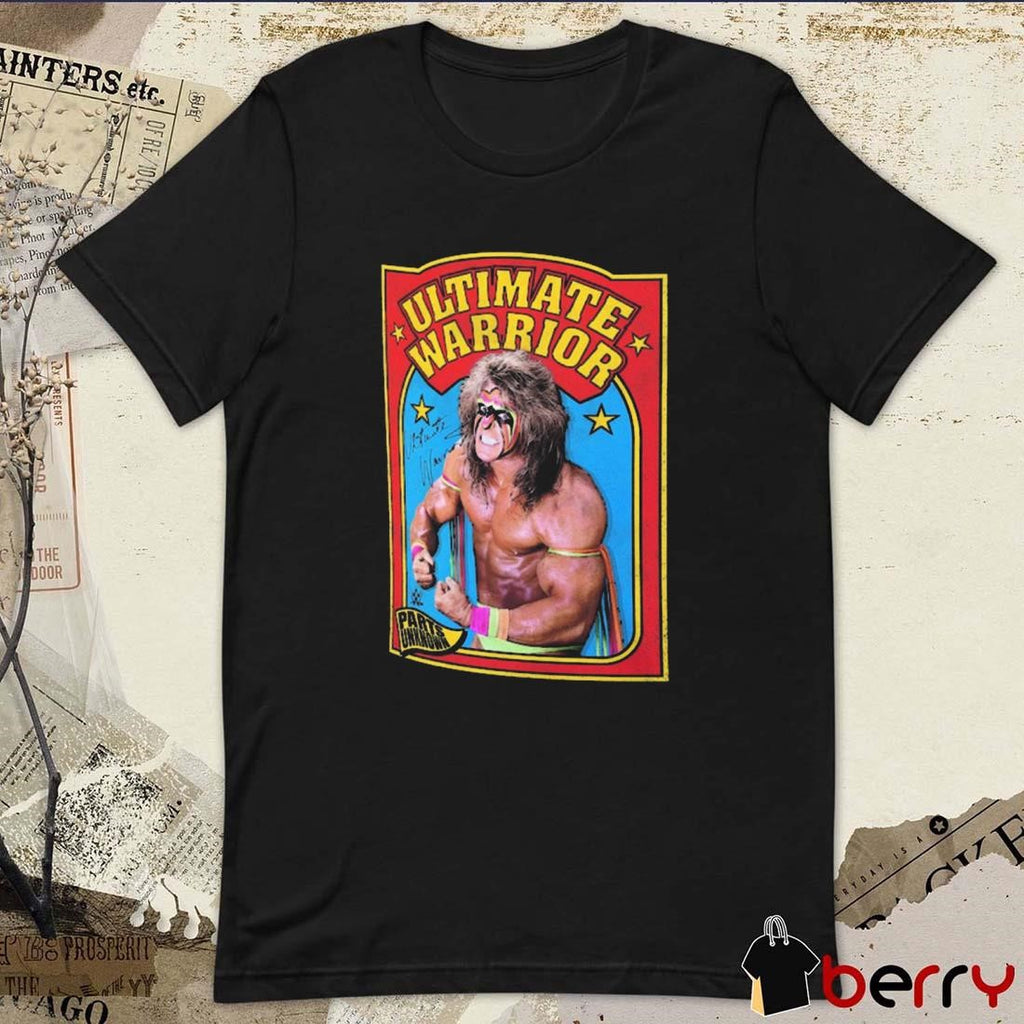 Ripple Junction The Ultimate Warrior Retro Sports Card Parts Unknown Signature WWE t-shirt