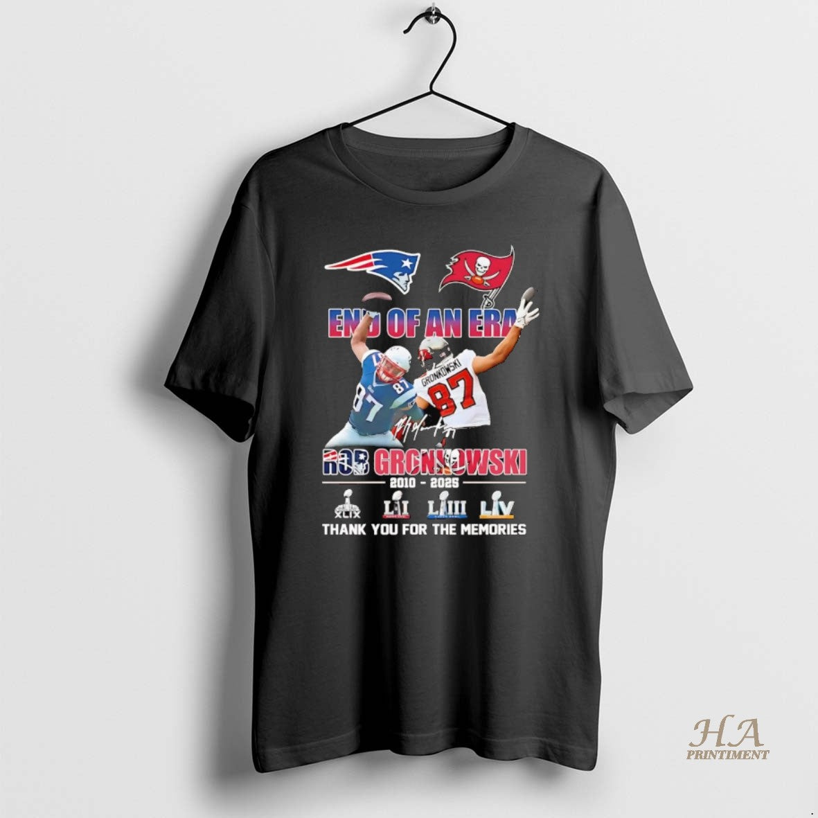 Official Rob Gronkowski End Of An Era Thank You For The Memories 2025 T-Shirts, Hoodie, Sweatshirt | InkNestWear.com