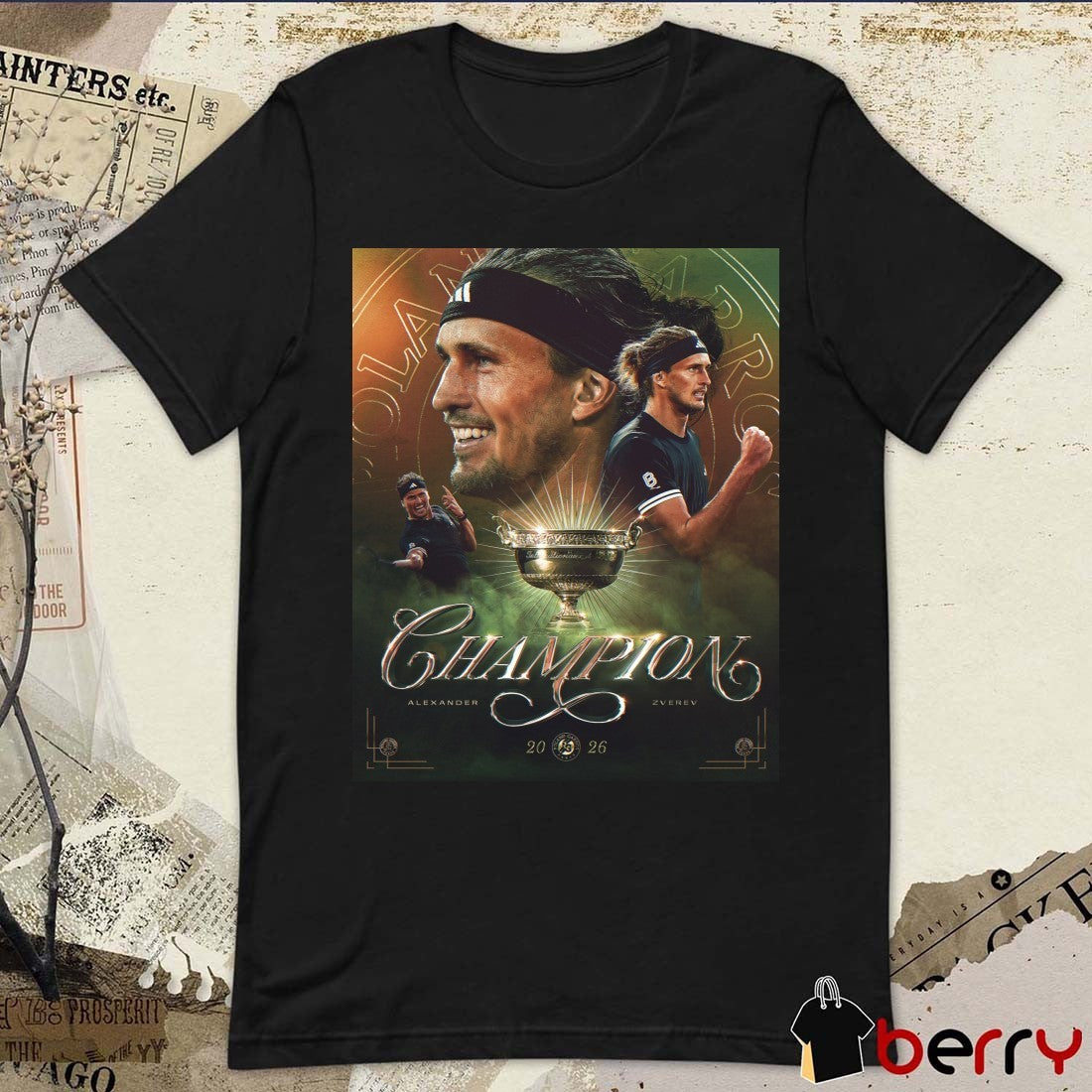 Roland-Garros Alexander Zverev Champions 2026 French Open Poster t-shirt