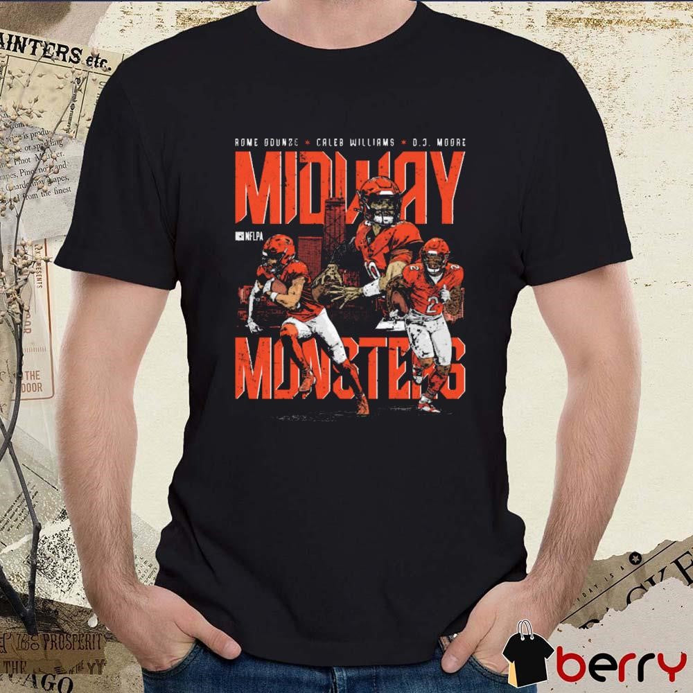 Rome Odunze Caleb Williams D.J. Moore Chicago Bears Midway Monsters Graphic t-shirt