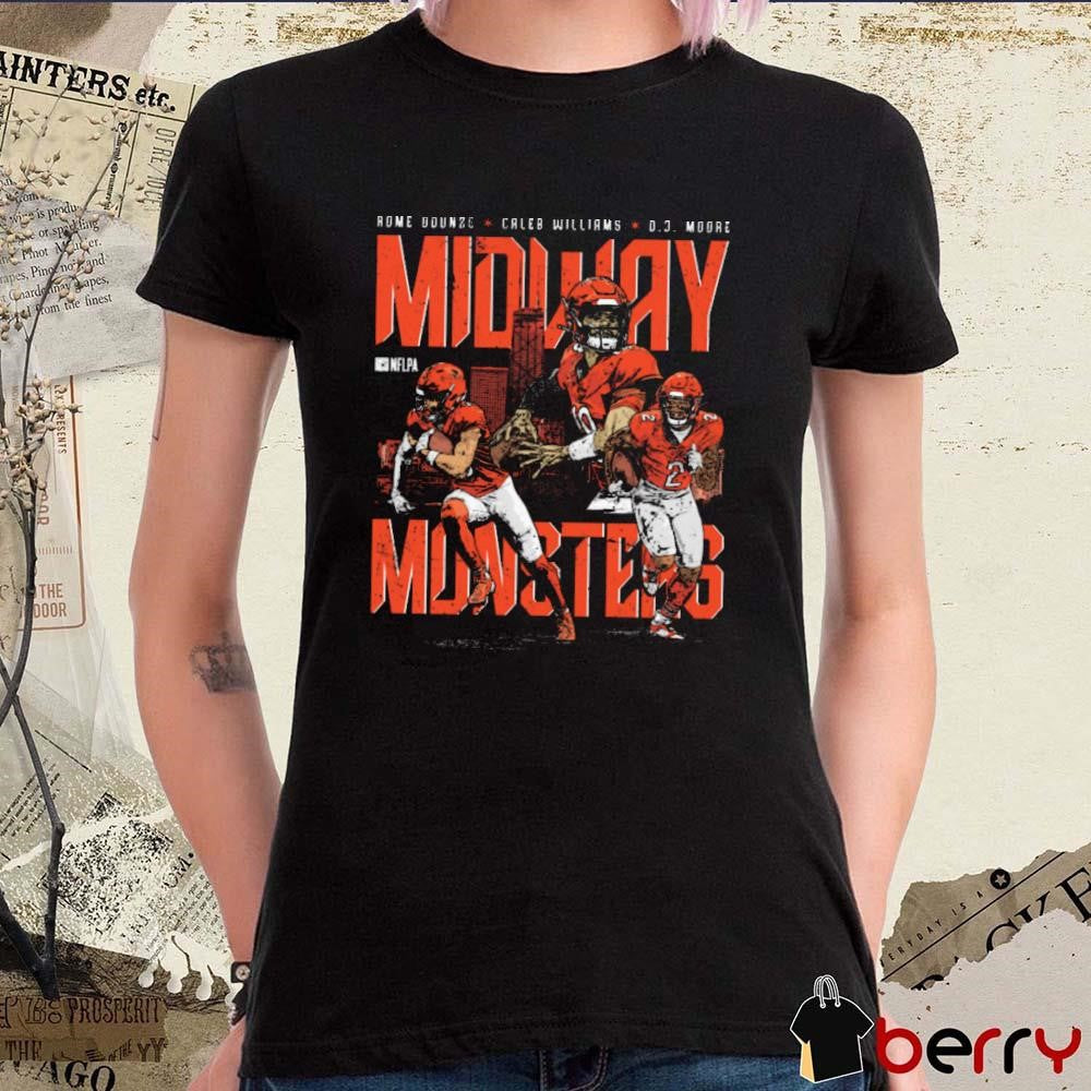 Rome Odunze Caleb Williams D.J. Moore Chicago Bears Midway Monsters Graphic t-shirt