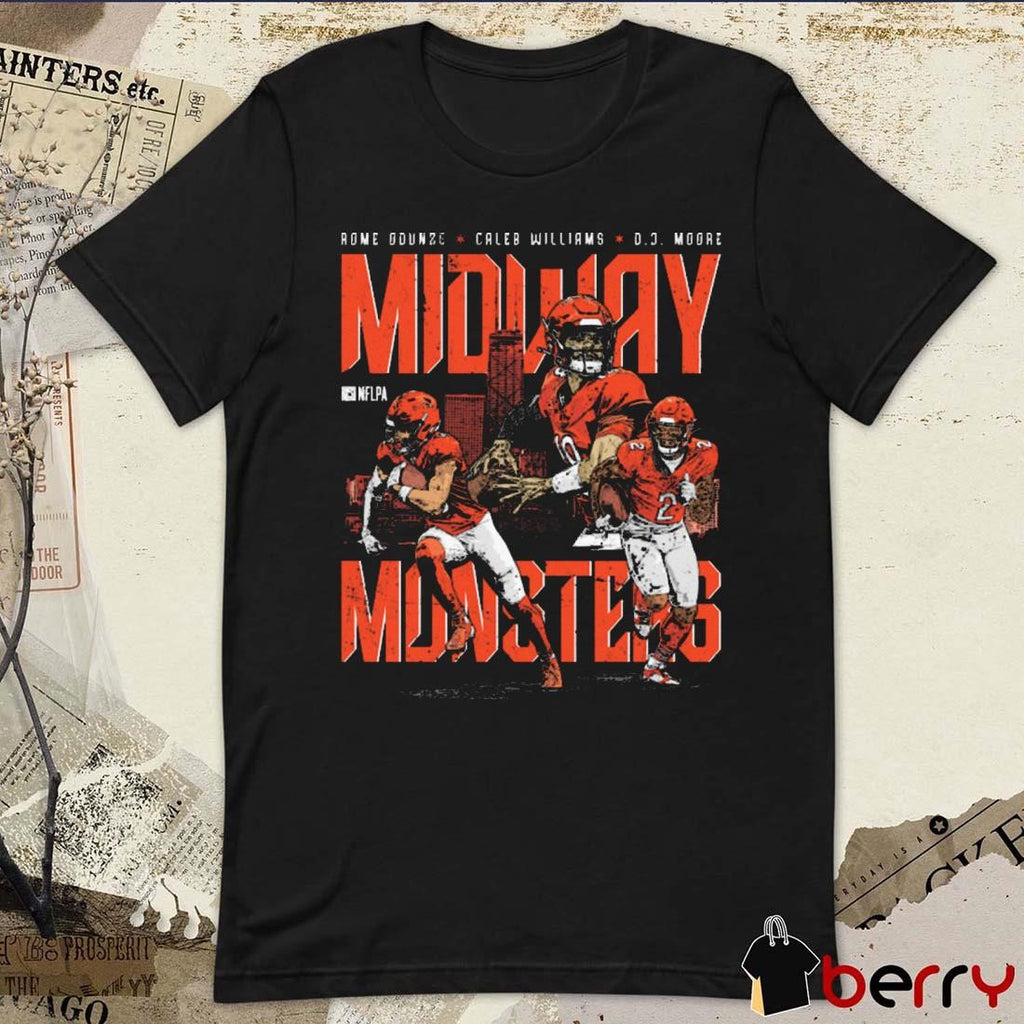 Rome Odunze Caleb Williams D.J. Moore Chicago Bears Midway Monsters Graphic t-shirt