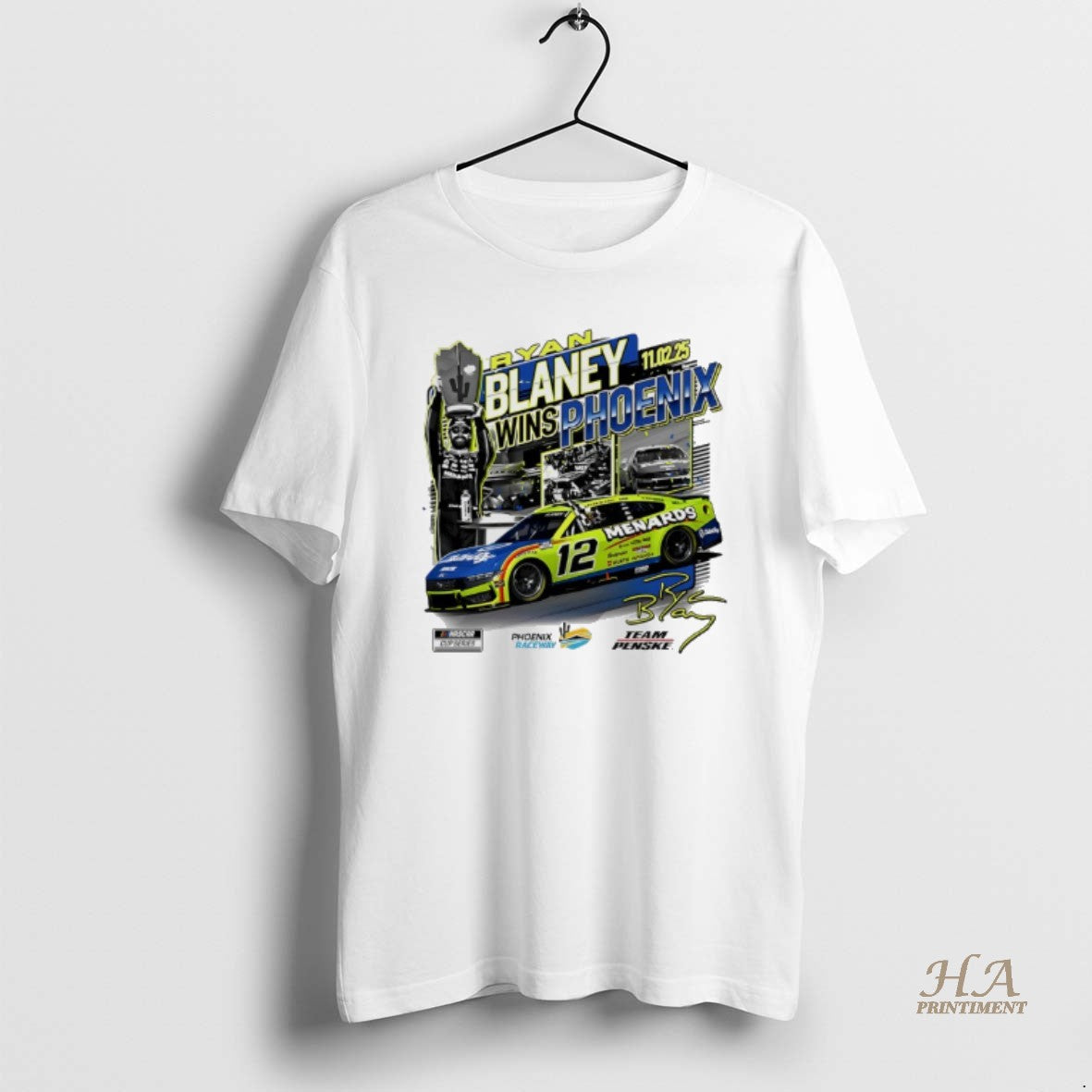 Official Ryan Blaney 2025 Nascar Cup Series Championship Race Winner Signature T-Shirts, Hoodie, Sweatshirt | InkNestWear.com
