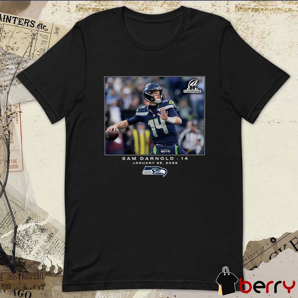 Sam Darnold Seattle Seahawks NFL Flash Features Week 21 January 25 2026 t-shirt